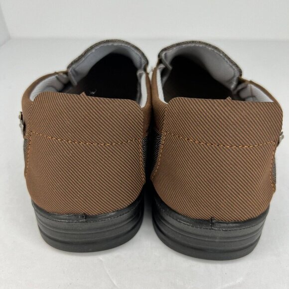 Mens Brown and Gray Breathable Casual Soft Soled Slip On Size 7.5 Loafers - Picture 5 of 9